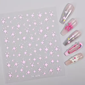 Removable Nail Sticker for Nail Art Decoration PET Adhesive Start Nail Decals for DIY