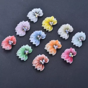 Resin Handmade Acrylic Butterfly Flowers Nail Art Decoration