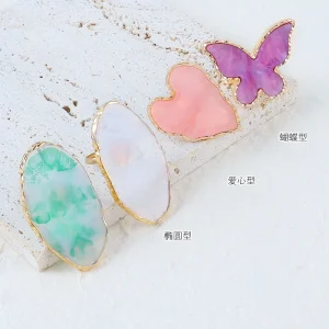 Resin Nail Art Palette Rings Gel Polish Mixing Trays DIY Polish Holder with Adjustable Finger Ring for Nail Artists