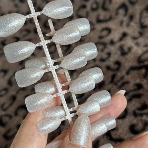 Reusable Luxury Designed False Nails Short Custom Press on Artificial Fake Nails With Glue