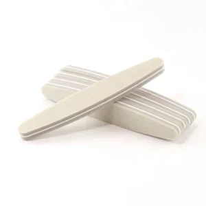 Reusable Oval Shape Grey Emery Sponge Luxury Double Sided Nail Buffer 100 150 180 240 Grit Professional Salon Buffing File