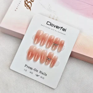Reusable Press on Nails 10 Pcs Pre Designed Full Cover False Nails Glossy Quick Application