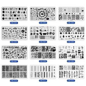 Reusable Steel Nail Art Metal Stamping Plate Manicure Tools Fireworks Stamping Plate Stencil Template for Nail Art