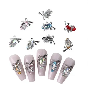 Rhinestone Metal Alloy Irregular Shape 3D Nail Art DIY Decoration Accessories with Luxurious Design