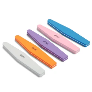 Rhombus Nail Buffer 100 180 and 180 240 Grit Double Sided Grey Orange Purple Pink Blue Various Colors Flexible Sponge Nail File