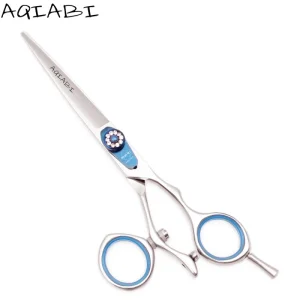 Rorated Thumb Hair Scissors 5.5” 6″ JP 440C Barber Scissors Professional Hair Cutting Scisors Set Thinning Shears A9019