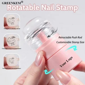 Rotating Transparent Silicone Nail Stamper with Adjustable Size for Pattern Transfer New Design Manicure Tool Nail Art Stamping
