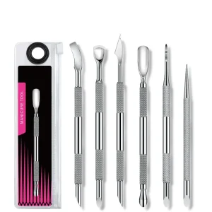 Russian Double Ended Horseshoe Steel Pusher Stainless Steel Nail Cuticle Pusher Tool for Slope Nail Peeling Pre Treatment