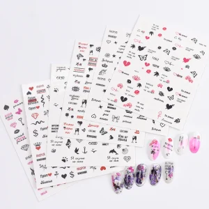 Russian Style 2D Translucent Eco Friendly Nail Sticker Fashion DIY Manicure Accessories with Flower Design Easy Apply DECAL