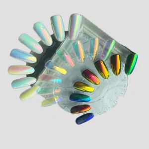 SH New Nail Art Design Shiny Nail Chrome Powder Mirror Effect Dust Decoration Rainbow Aurora Pigment Color Shift Pearl Powder