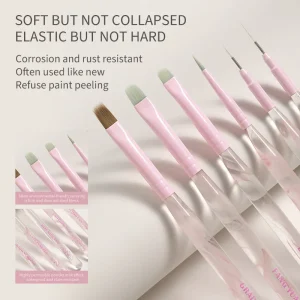 Sakura Series Brush Set With Pulling Lines And Roundhead Construction Color Painting Sweeping Pen Nail Art Special Brush