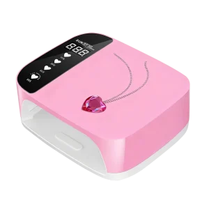 Salon Nail Lamp UV LED Nail Dryer 45 LEDs 24V Plug in Nail Lamp with Pink Diamond Heart CE Approved for Salon