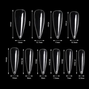 Salon Nail Tips Full Cover Clear Long Stiletto XXl Nail Tips Sharp Head False Nail Tips