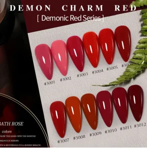 Salon Professional Demonic Red Series Of Gel Nail Polish Macaron Gel Polish Set