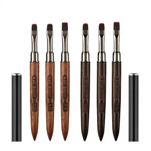 Sandalwood Rod Phototherapy Brush Nail Art Construction Brush Long Pole Big Square Flat Wide Version Nail Art Shop Nail Brush