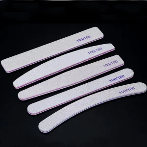Sandpaper Nail File Lime 100 180 Double Side Sanding Buffer Block Set Grey zebra Nail File for UV Gel Polish Manicure Tool