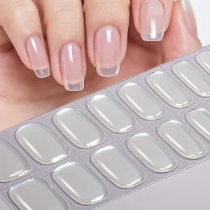 Self Adhesive Fake Press On 100% Transparent Semi Curing Nail Gel Strips For DIY Nail Extension Base Gel Protection