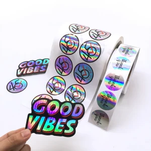 Self Adhesive Holographic Vinyl Custom Stickers