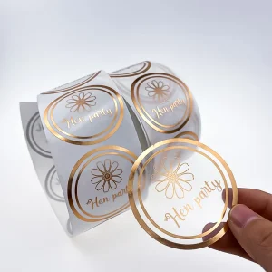 Self-Adhesive Waterproof Vinyl Printing Custom Private Brand Rose Foil Essential Oil Perfume Skin Care Bottle Roll Label