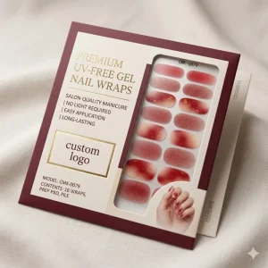Semi Cured UV Free Self Adhesive Gel Nails Matte Burgundy Finish Autumn Winter Collection Salon Quality HEMA Free 14 Days Wear