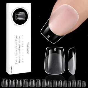 Semi Matte Press on Nail Tips 15 Sizes No File Glue False Nails with Half Matte Tips for Natural Look