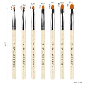Set Nylon Hair UV Gel Acrylic Nail Art Builder Brush Pen Drawing Pens for Nail Design Nail Supplies