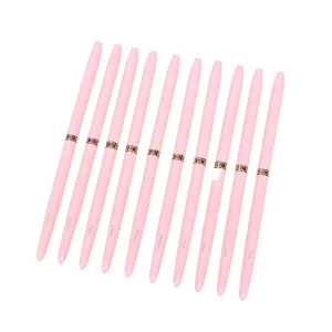 Set of 10 French Ombre Pink Nail Liner Brushes Flat Gel Nail Painting Tools with Metal Handle Professional Beauty Nylon Material