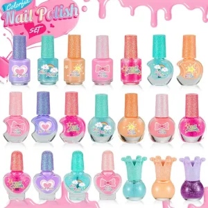 Set of 5 Multi-Style Non Toxic Nail Polish for Kids Nail Arts Paint