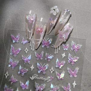 Shell Butterfly Bronzing Nail Sticker High Quality Adhesive Gilded Nail Stickers Christmas Nail Art Decorations Decals Design