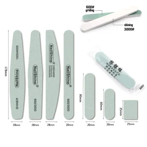 Shiner 1000 4000 and 600 3000 Shining Nails and Buffer Custom logo White Polisher and Shiny Buffer