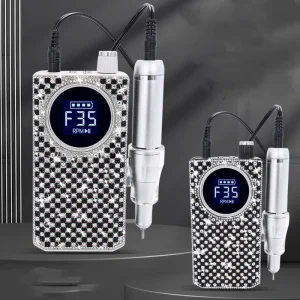 Shiny Crystal Rhinestone Nail Drill Machine 35000rpm Professional Beauty Personal Care Brushless Nail Drill