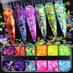 Shiny Mermaid Candy Sequin Nail Glitter Flakes Decoration Charms Irregular Paillette Accessories for Nail Art Stylist Supplies