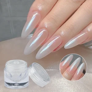 Shiny Mirror Powder Private Label White Aurora Powder Nail Art Mirror Effect Powder