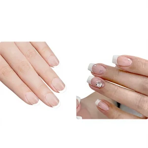 Short French Tip False Nail Private Label Fake Nails Square Non-toxic Press on Nails 300pcs Pack