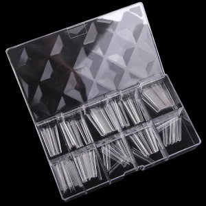 Short Medium Extra Long C Curve Coffin Half Cover Nail Tips 500pcs Soft Gel Tips 0-11 Sizes for Nail Art Artificial Fingernails