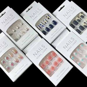 Short Press on Nail High Quality 24 Piece Acrylic Luxury False Nails Private Label French Tip Vendor Packaging Box