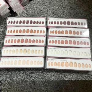 Short Pressed on Nails Luxury Solid False Nails Pure Acrylic Press on Nails Private Label Custom