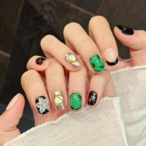 Short Round Acrylic High Quality Handmade Press on Nails