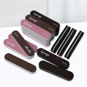 Short Sponge Nail File Portable Washable Straight Bar Shaped Mini Nail Buffer Professional 9CM Nail File
