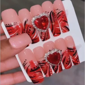 Short Square Press on Nails Fake Press on Nail Lujo