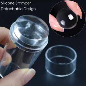 Silicone Jelly Nail Art Stamper Scraper Transparent Nail Stamp Stamping Tools for DIY Nail Art