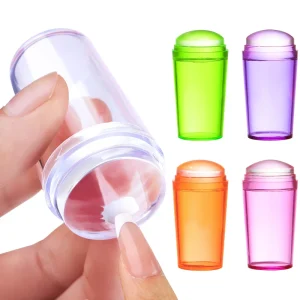 Silicone Nail Art Stamper with Scraper for French Manicure Soft Jelly Nail Stamping Kit