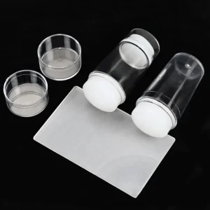 Silicone Nail Stamping Tools Single Dual ended French Manicure Stamp Set with Caps Complete DIY Printing Kit Factory Direct