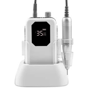 Silver Professional Electric Rechargeable E file Nail Drill Low Price Portable Wireless Nail Drill Machine 35000RPM