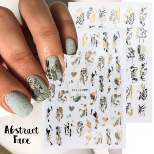 Simple Gilded Rose Self Adhesive 3D Sticker for Nails Decals Nail Decorations