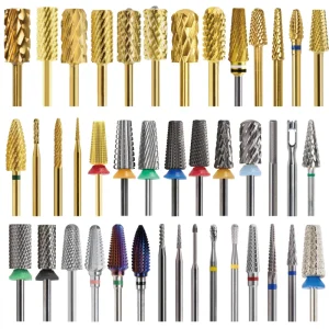 Small Barrel Smooth Top Tungsten Carbide Nail Drill Bit 3/32″ Nail Manicure File Tools Tapered Drill Bits for Nail