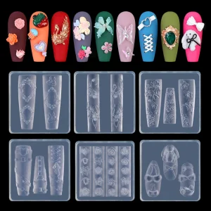 Small Head Stamper Jelly Clear Nail Stampers Transparent Nail Art Silicone Mold French Lace Stamping Kit
