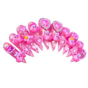 Small Resin DIY 3D Cute Cartoon Animal Cute Heart Kawaii Kirby Nail Art Charms Accessories Decoration
