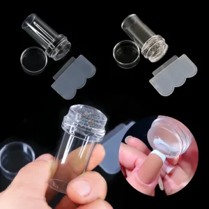 Small Size Silicone Stamp French Nail Art Stamping Kit for Manicure Plate Stamp Polish Stencil Template Seal Stamper Scraper