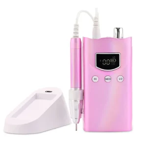 Smart Electric Professional Nail Drill Machine 35000RPM 3 Speed Adjustment Brushless E file with Wireless Charging Station